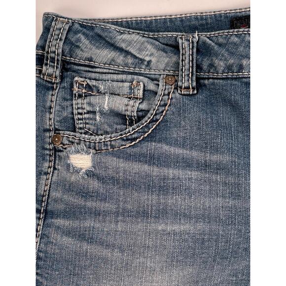 Silver Jeans Shorts Women Sam Size 29 4.5" Inseam Western Modest Denim Cowgirl - Picture 4 of 9